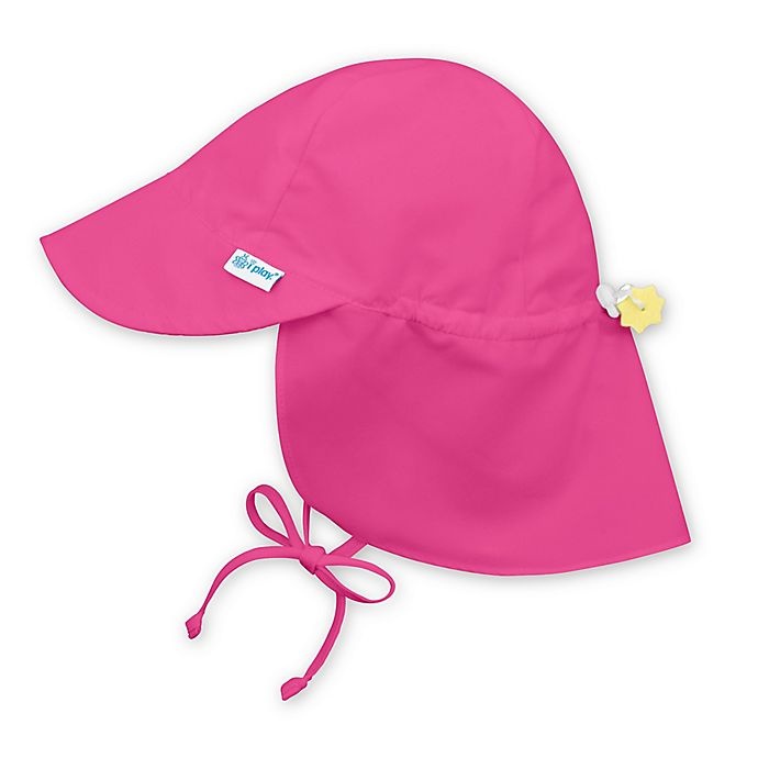 slide 1 of 1, i play. by Green Sprouts Infant Sun Flap Hat - Hot Pink, 1 ct