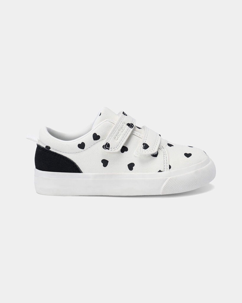 slide 2 of 6, Carter's Carters Toddler Girl Heart Print Casual Shoes - White/Black White 6, 1 ct