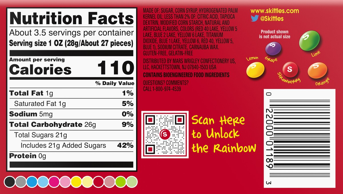 slide 7 of 7, SKITTLES Original Chewy Candy Theater Box, 3.5 oz Box, 3.5 oz