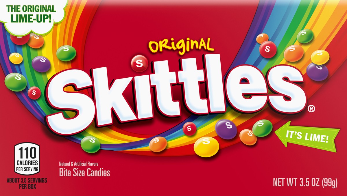 slide 3 of 7, SKITTLES Original Chewy Candy Theater Box, 3.5 oz Box, 3.5 oz