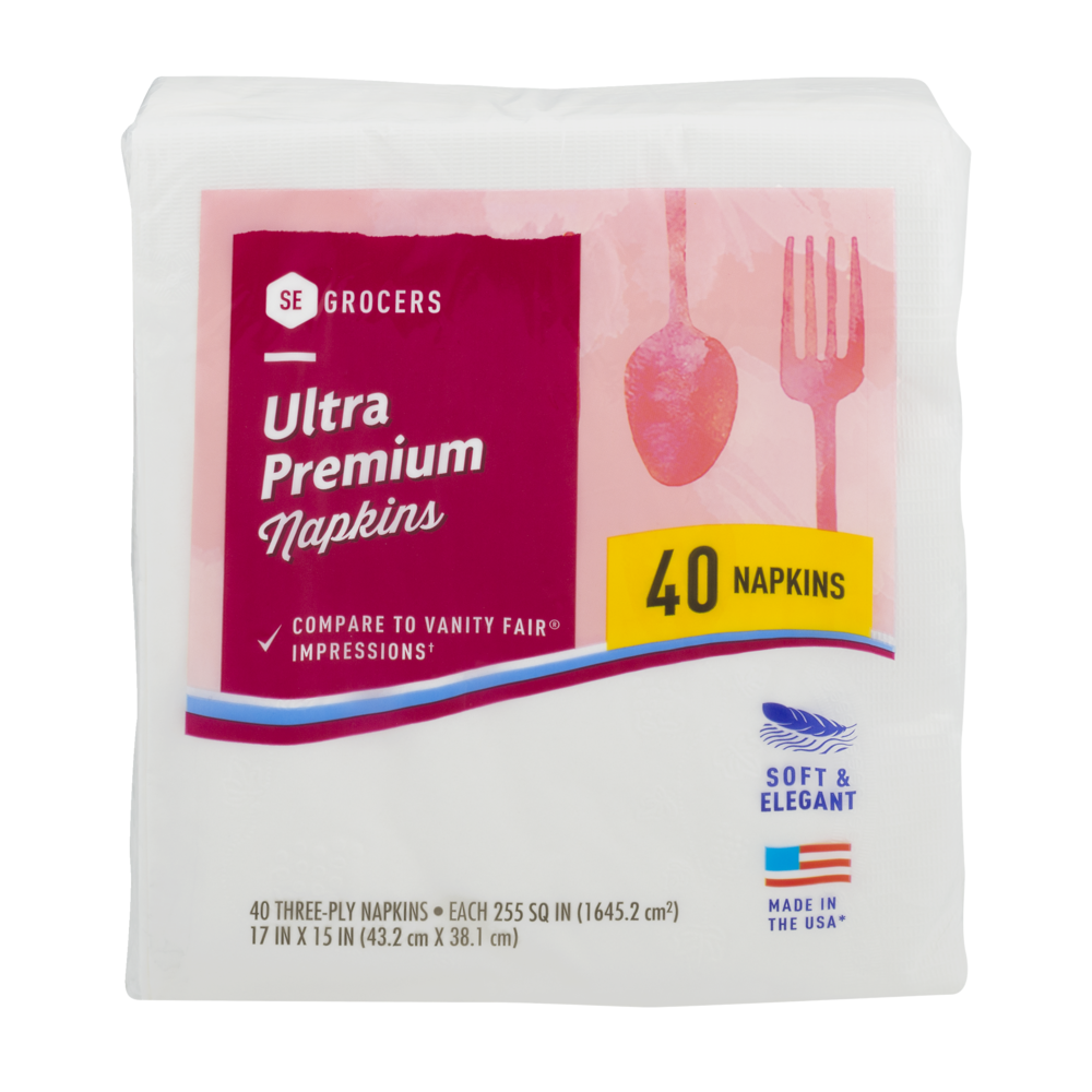 slide 1 of 1, SE Grocers Napkins Ultra Premium, 40 ct