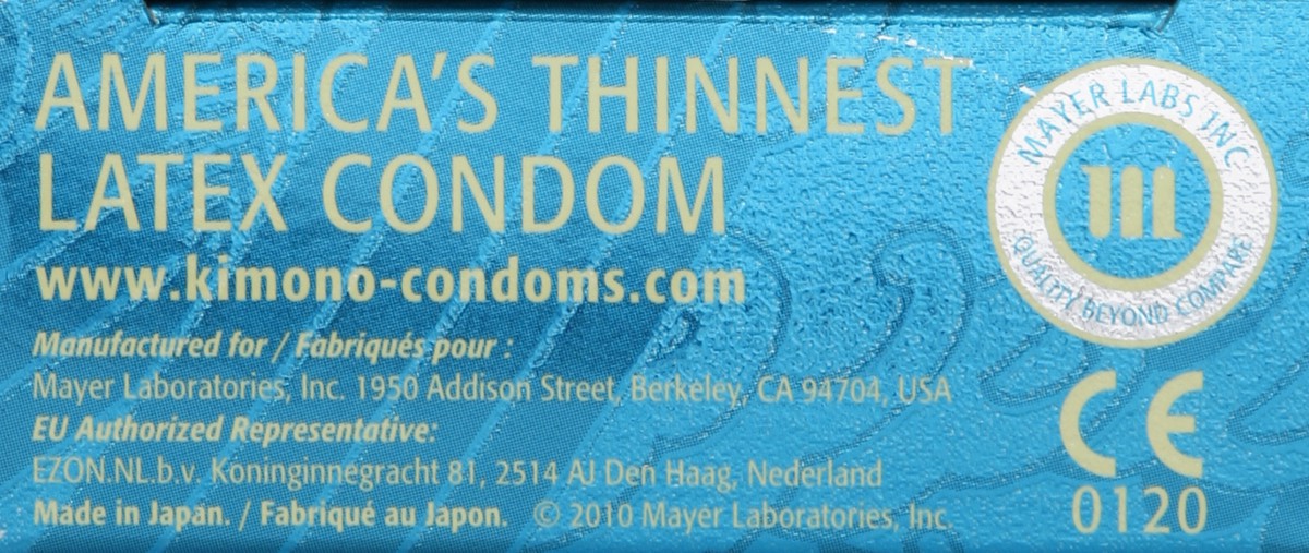 slide 2 of 6, Kimono Latex Lubricated Condoms, 12 ct