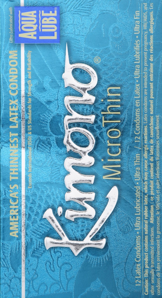 slide 6 of 6, Kimono Latex Lubricated Condoms, 12 ct