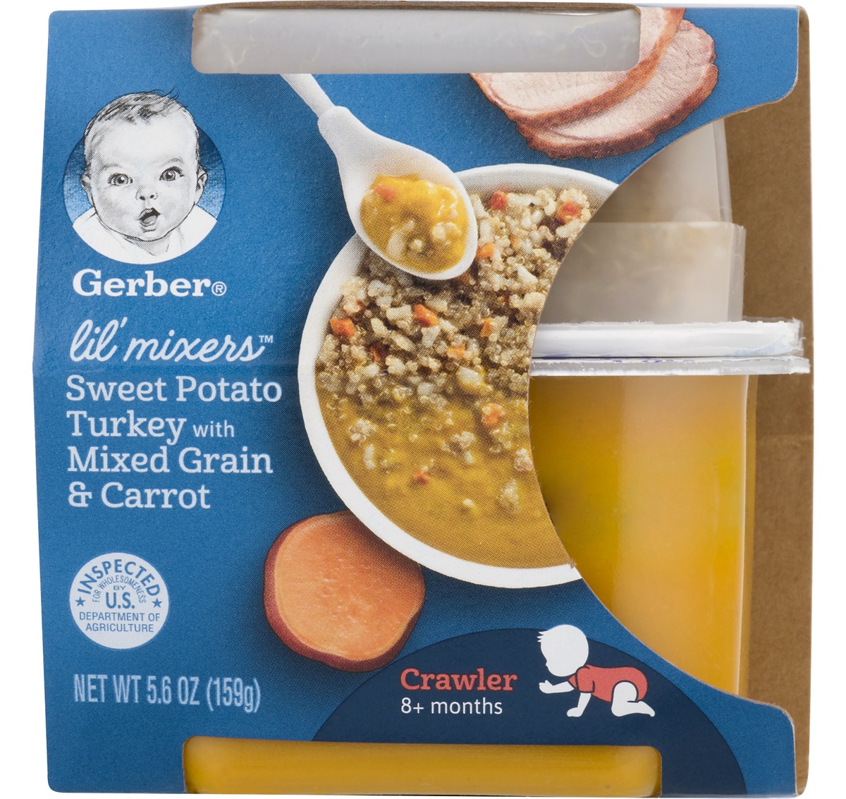 slide 1 of 8, Gerber Lil' Mixers, Sweet Potato Turkey with Mixed Grains and Carrot, 5.6 oz Container  , 5.6 oz