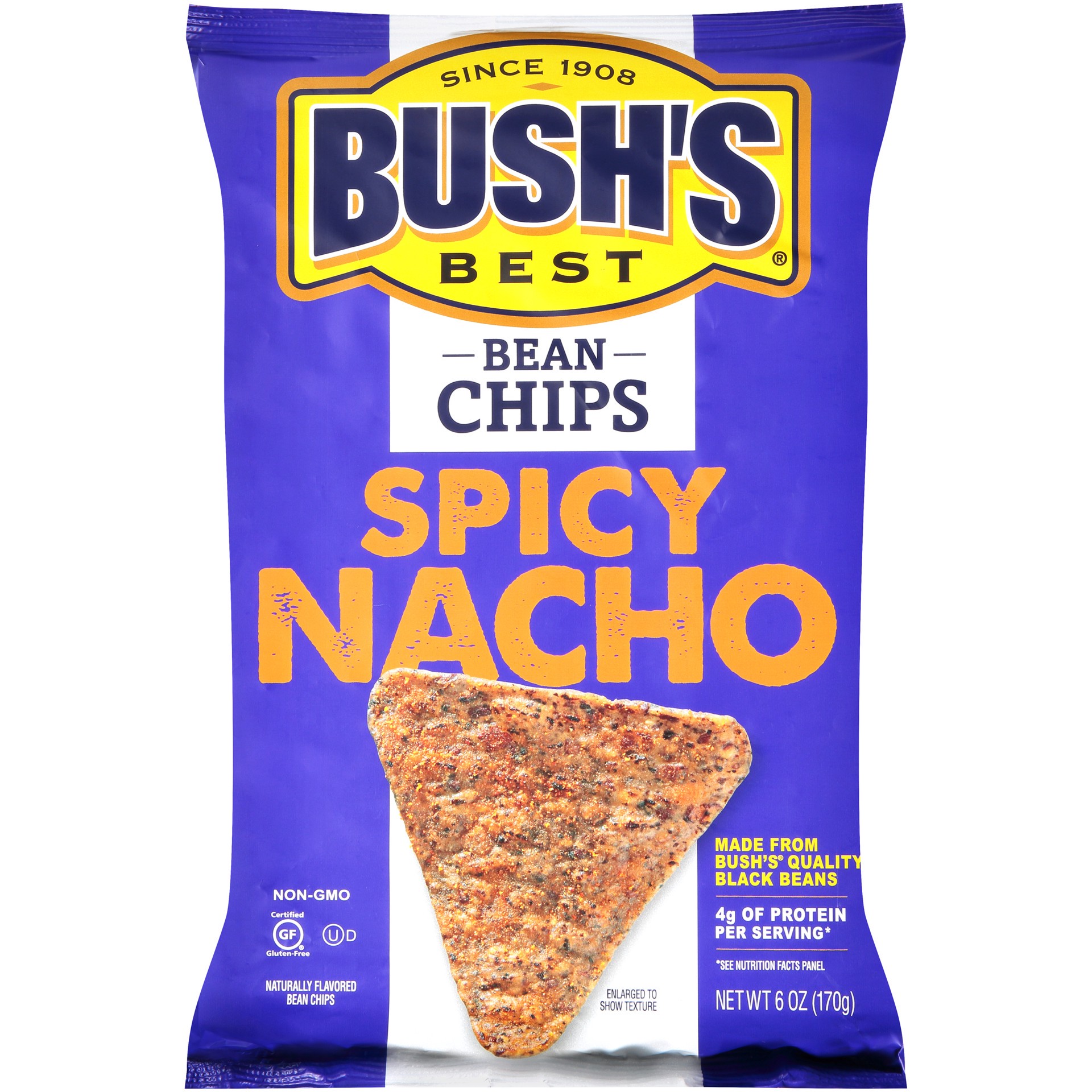 slide 2 of 4, Bush's Best Bush's Spicy Nacho Bean Chips 6 oz pouch, 6 oz