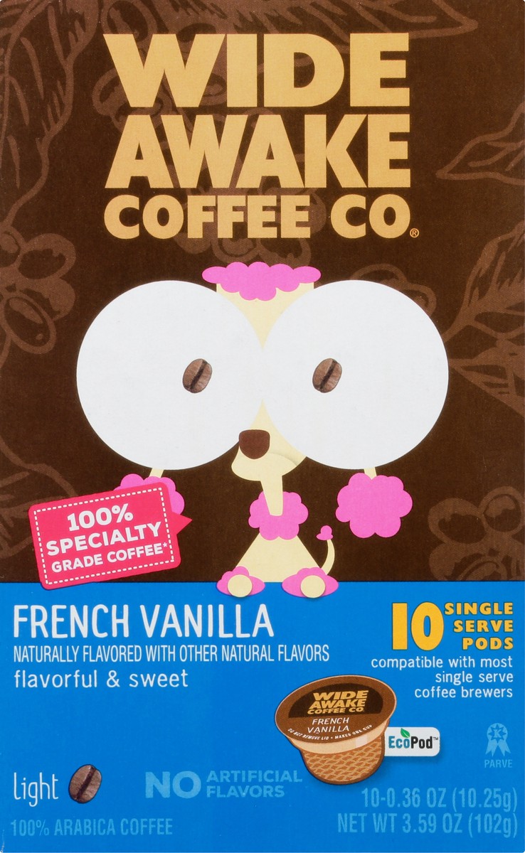 slide 3 of 10, Wide Awake Coffee Co. Single Serve Pods Light French Vanilla Coffee - 10 ct, 10 ct