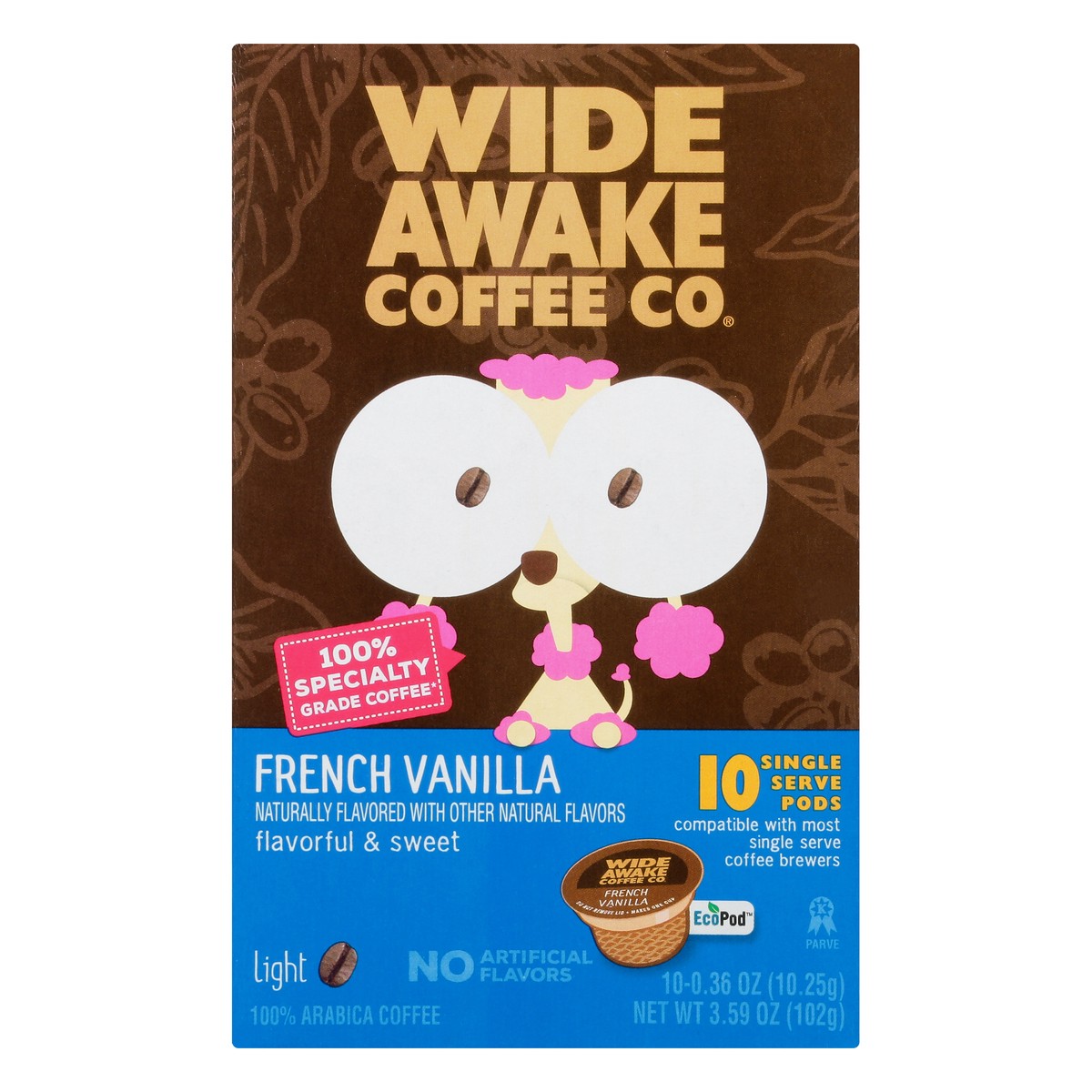 slide 9 of 10, Wide Awake Coffee Co. Single Serve Pods Light French Vanilla Coffee - 10 ct, 10 ct
