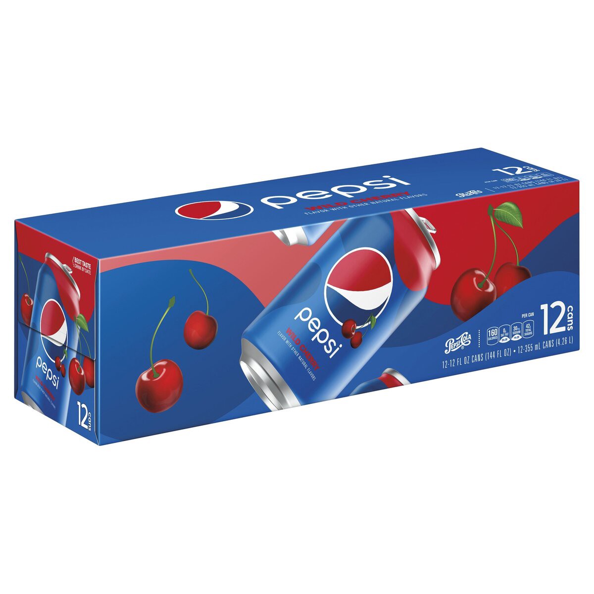 slide 2 of 4, Pepsi Soda Wild Cherry 12 Fl Oz, 12 Count, 12 ct; 12 fl oz