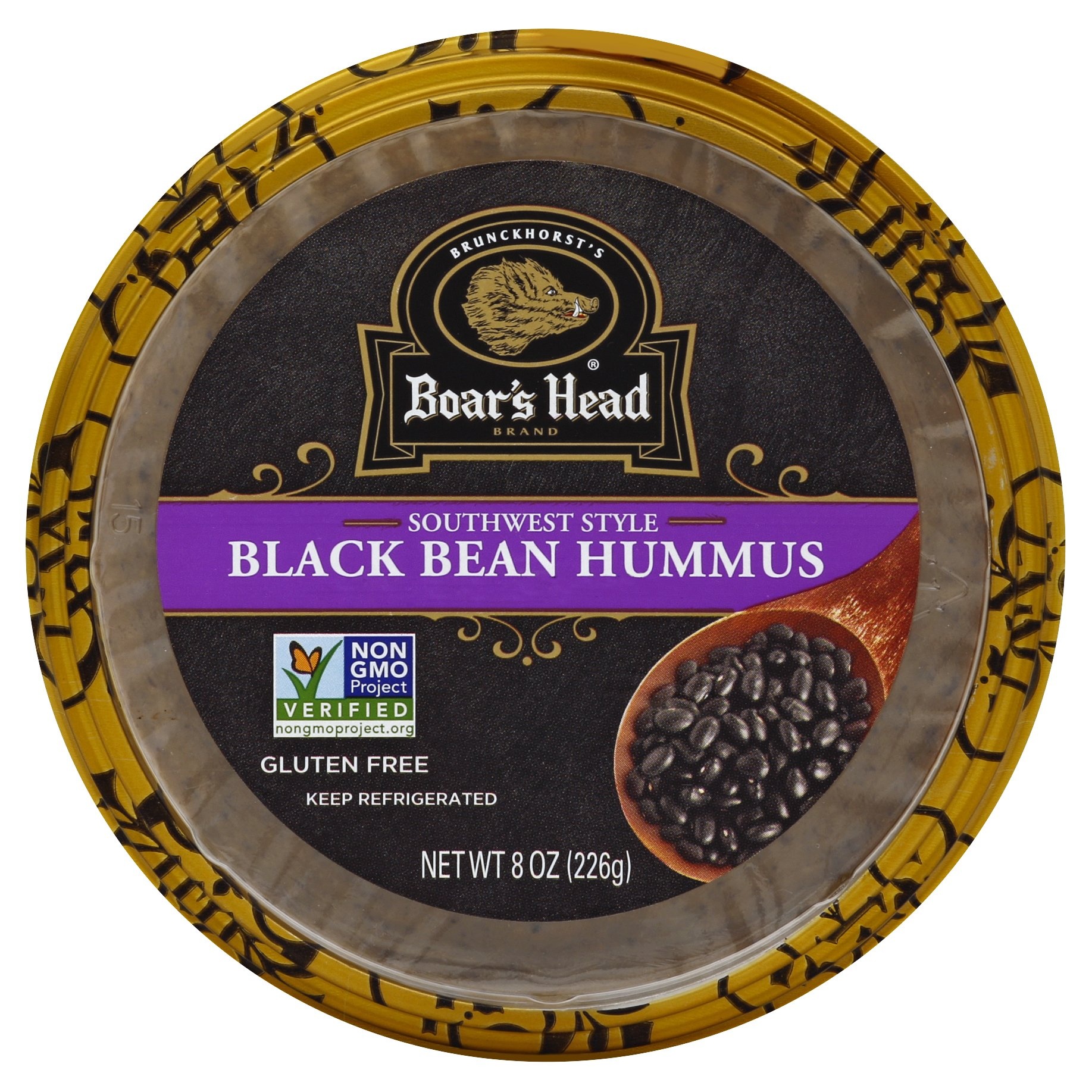 slide 1 of 3, Boar's Head Southwestern Style Black Bean Hummus, 8 oz