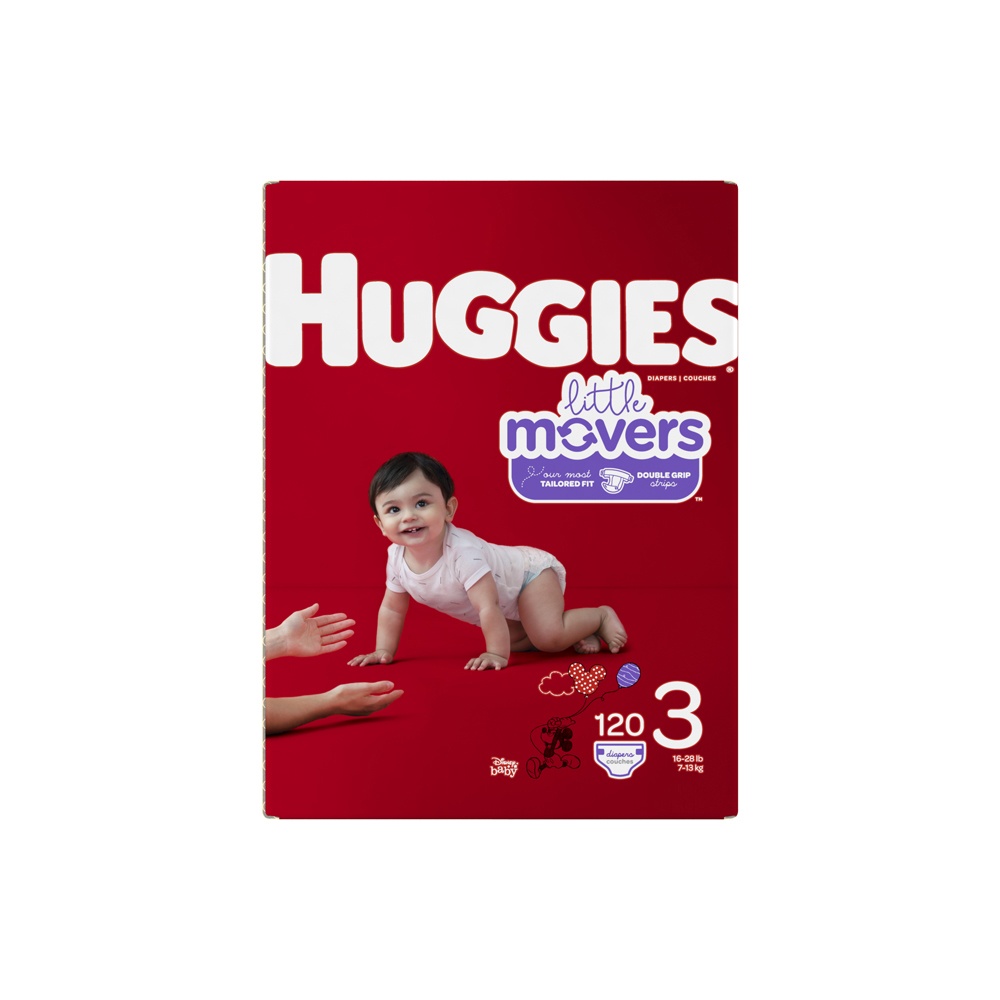 slide 2 of 3, Huggies Little Movers Diapers, 128 ct; Size 3