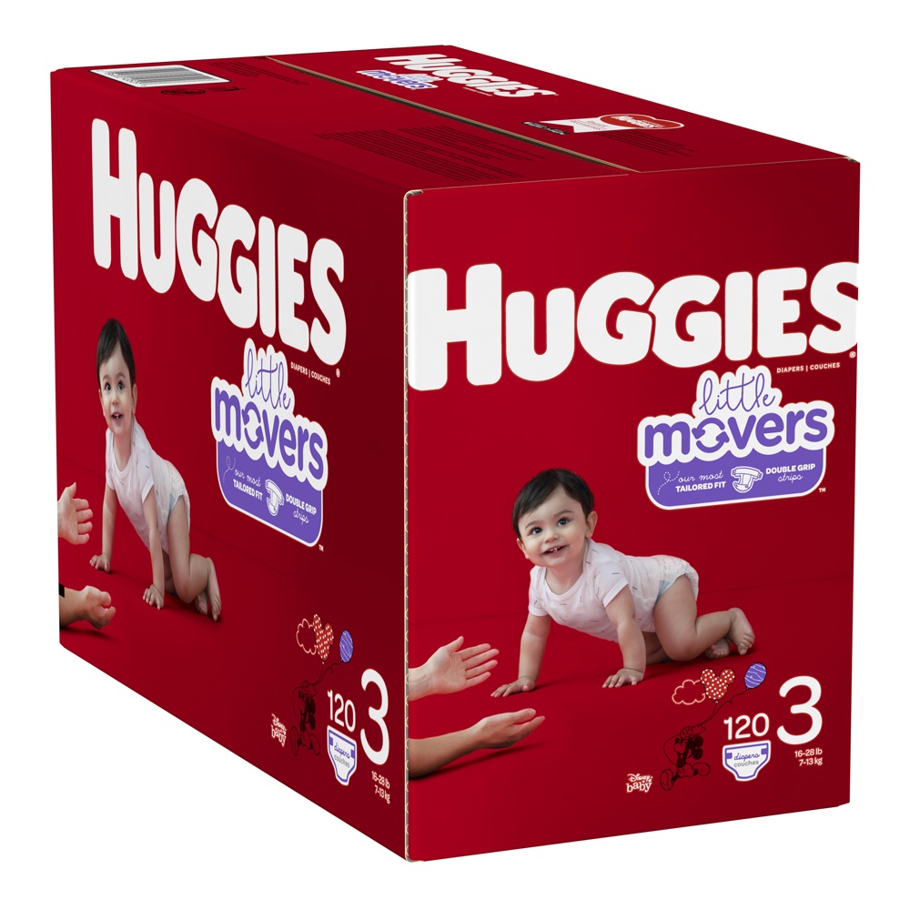 slide 3 of 3, Huggies Little Movers Diapers, 128 ct; Size 3