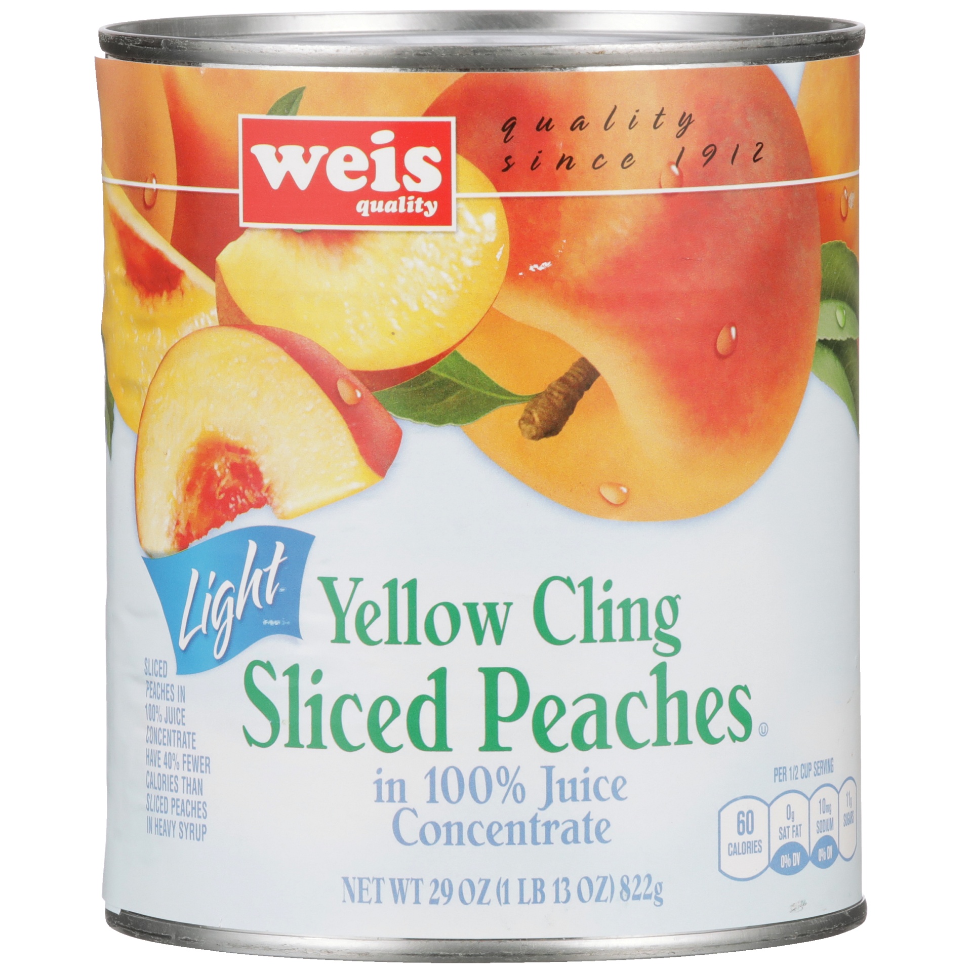 slide 1 of 6, Weis Quality Yellow Cling Sliced Peaches in 100% Juice Canned Fruit, 29 oz