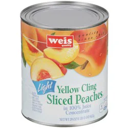 Weis Quality Yellow Cling Sliced Peaches in 100% Juice Canned Fruit