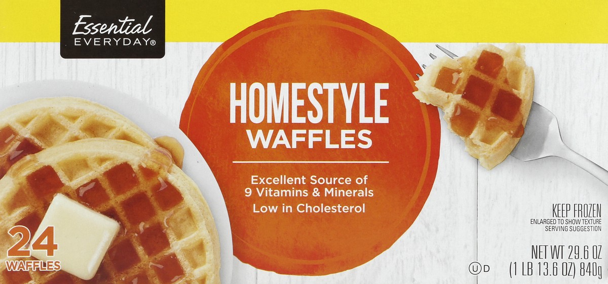 slide 4 of 6, Essential Everyday Homestyle Waffles 24Ct, 29.6 oz