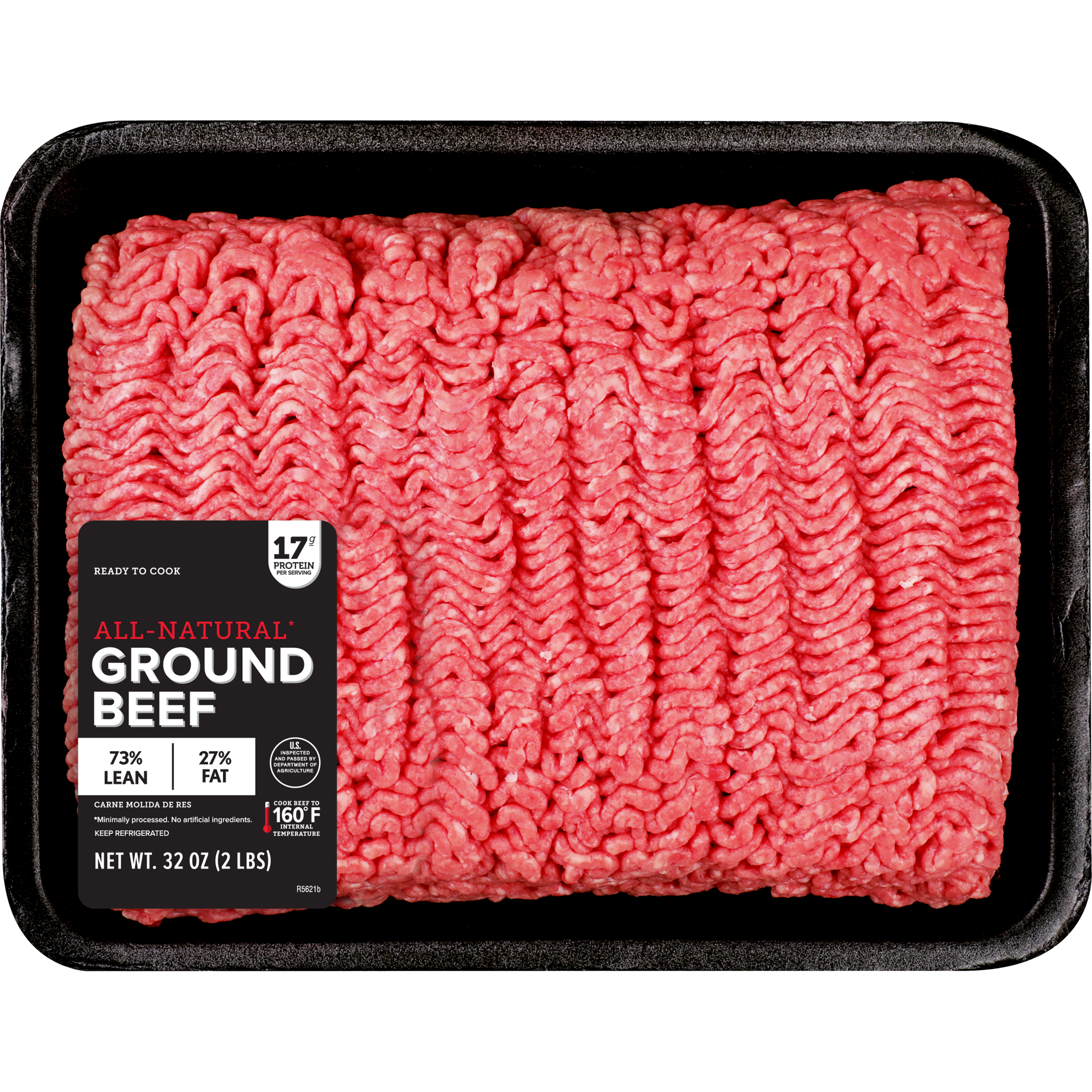 slide 1 of 1, 73% Ground Beef 2 Lb, 90.72 g