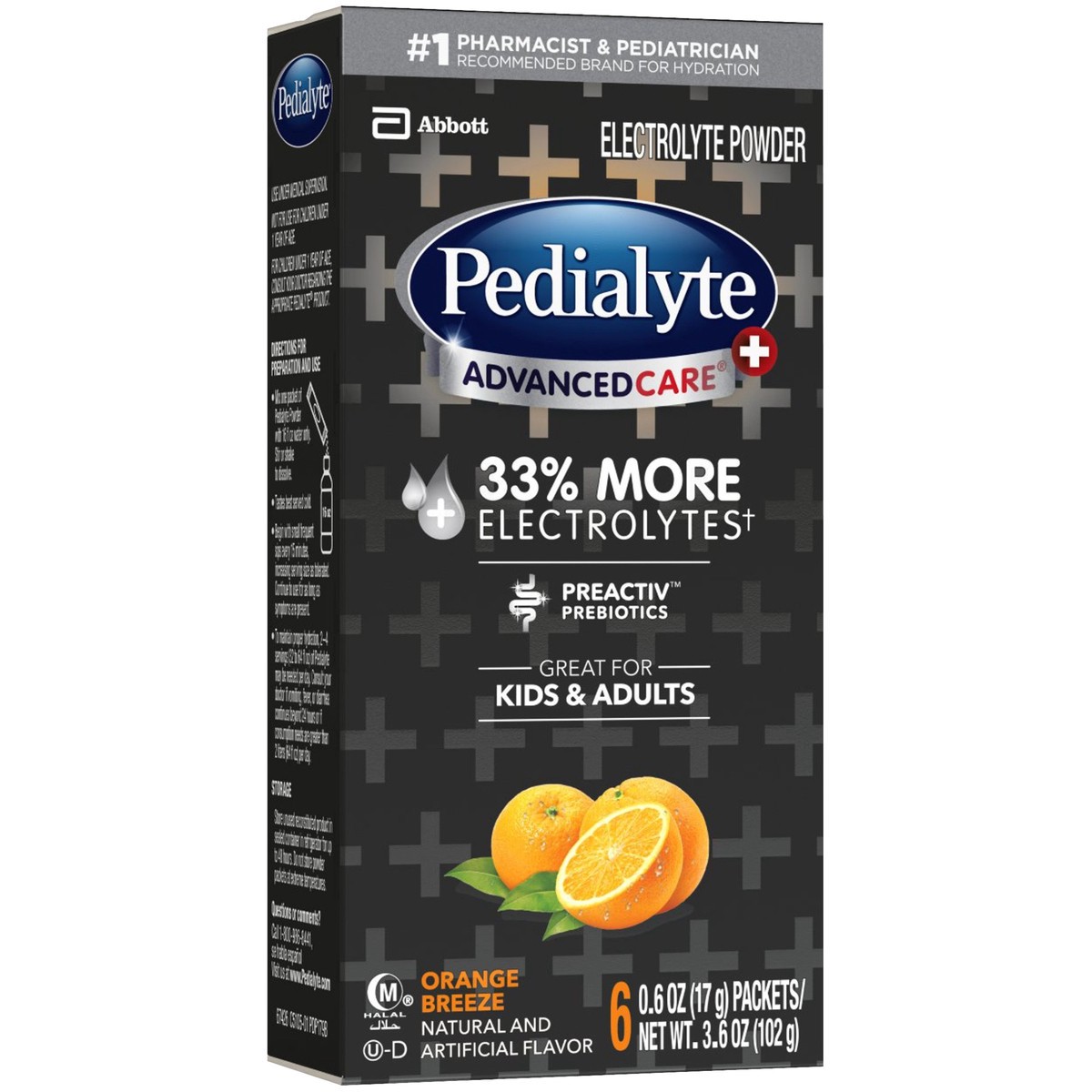 slide 2 of 9, Pedialyte AdvancedCare Plus Electrolyte Powder Orange Breeze Total, 3.6 oz