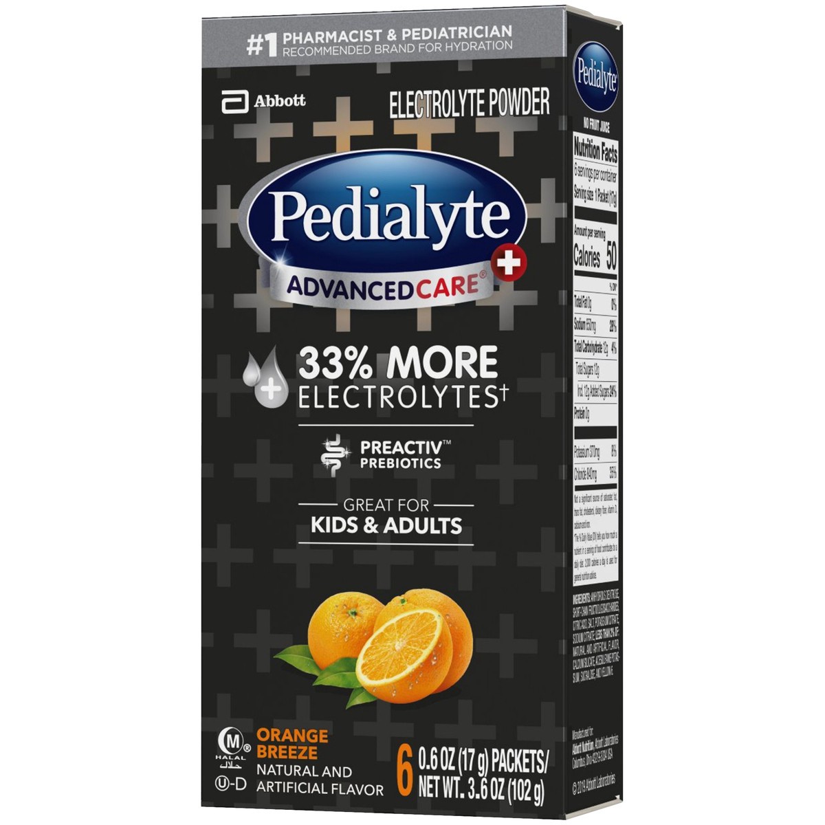 slide 3 of 9, Pedialyte AdvancedCare Plus Electrolyte Powder Orange Breeze Total, 3.6 oz