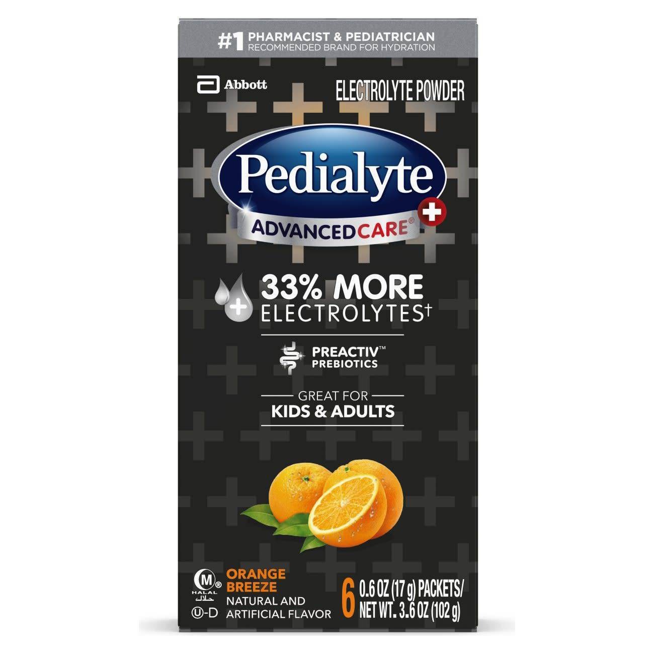 slide 1 of 5, Pedialyte AC+ Powder Orange, 17 gram