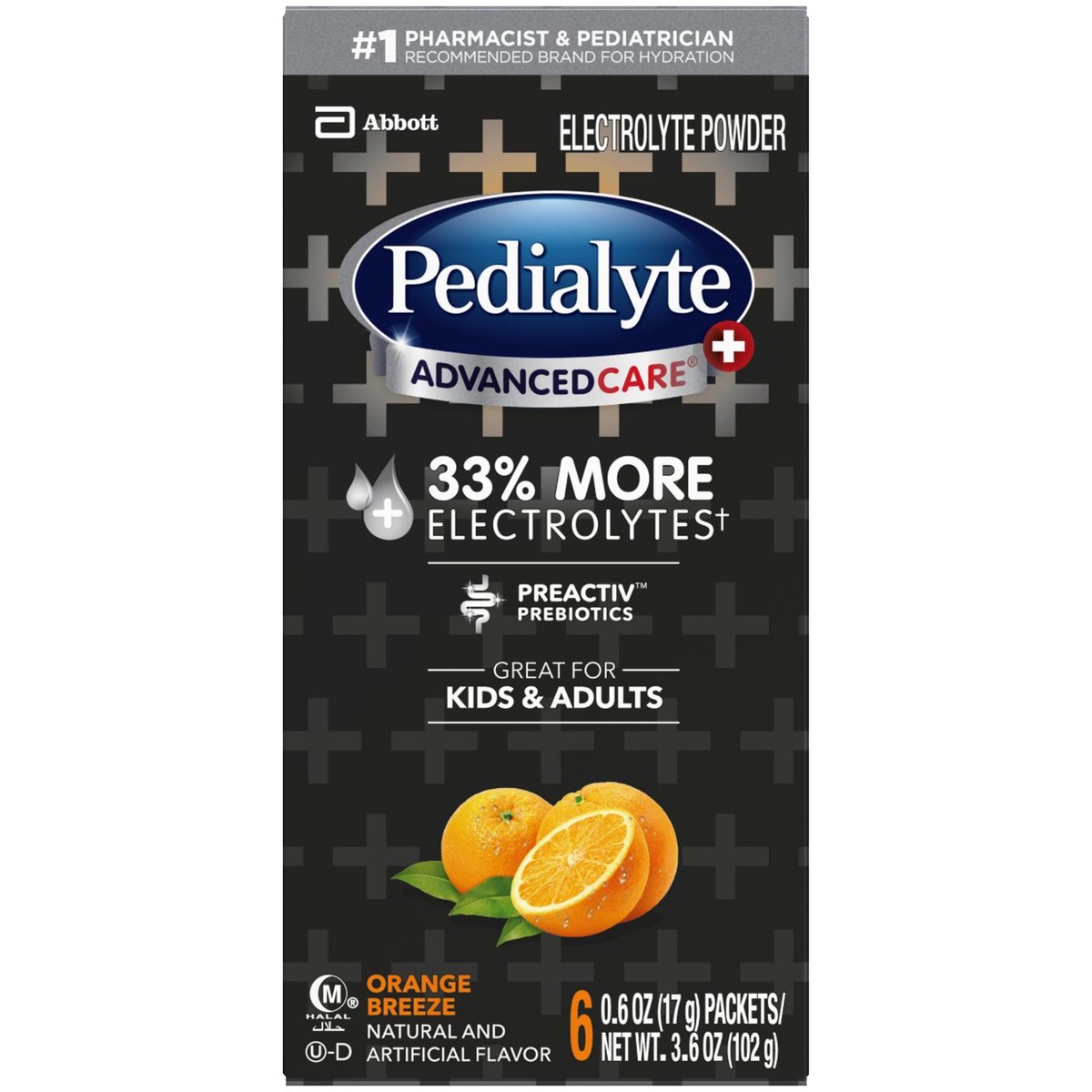 slide 1 of 9, Pedialyte AdvancedCare Orange Breeze Electrolyte Powder Packets 6-0.6 oz. Box, 3.6 oz