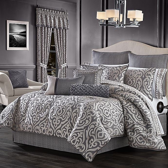 slide 1 of 4, J. Queen New York Tribeca King Comforter Set - Charcoal, 4 ct