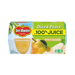 Del Monte Diced Pears In Light Syrup Fruit Cups