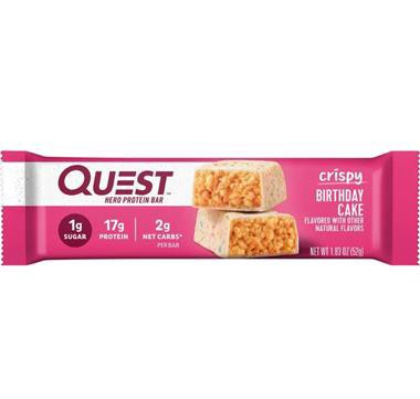 slide 1 of 1, Quest Nutrition Quest Crispy Hero Protein Bar, Birthday Cake Flavor, 1.83 oz