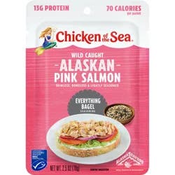 Chicken of the Sea Wild Caught Alaskan Pink Salmon Packet, Everything Bagel Seasoning 2.5 oz