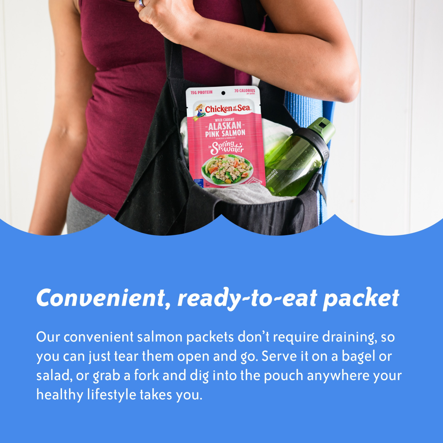 slide 5 of 8, Chicken of the Sea Wild Caught Alaskan Pink Salmon in Spring Water Packet 2.5 oz, 2.5 oz