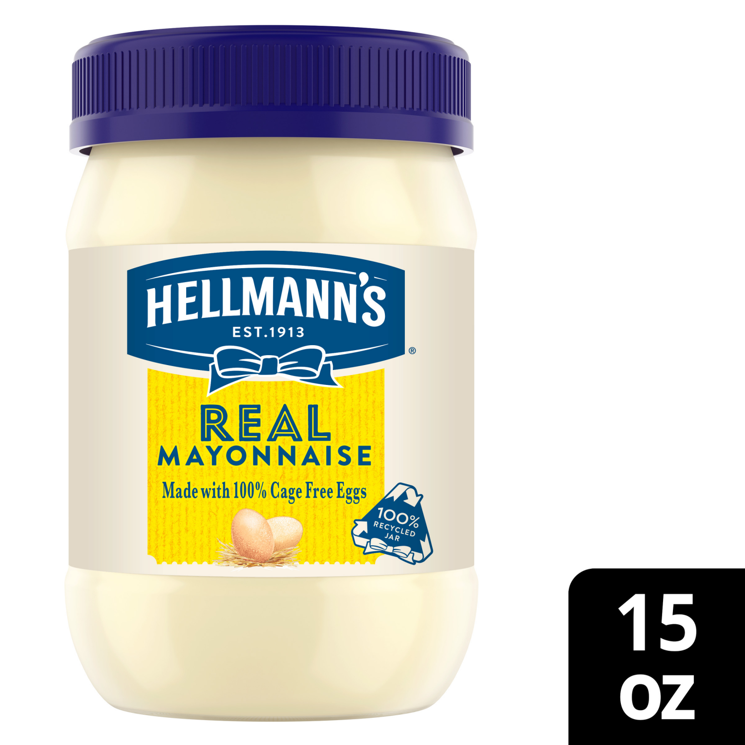 slide 1 of 4, Hellmann's Real Mayo Real Mayonnaise, 15 fl oz