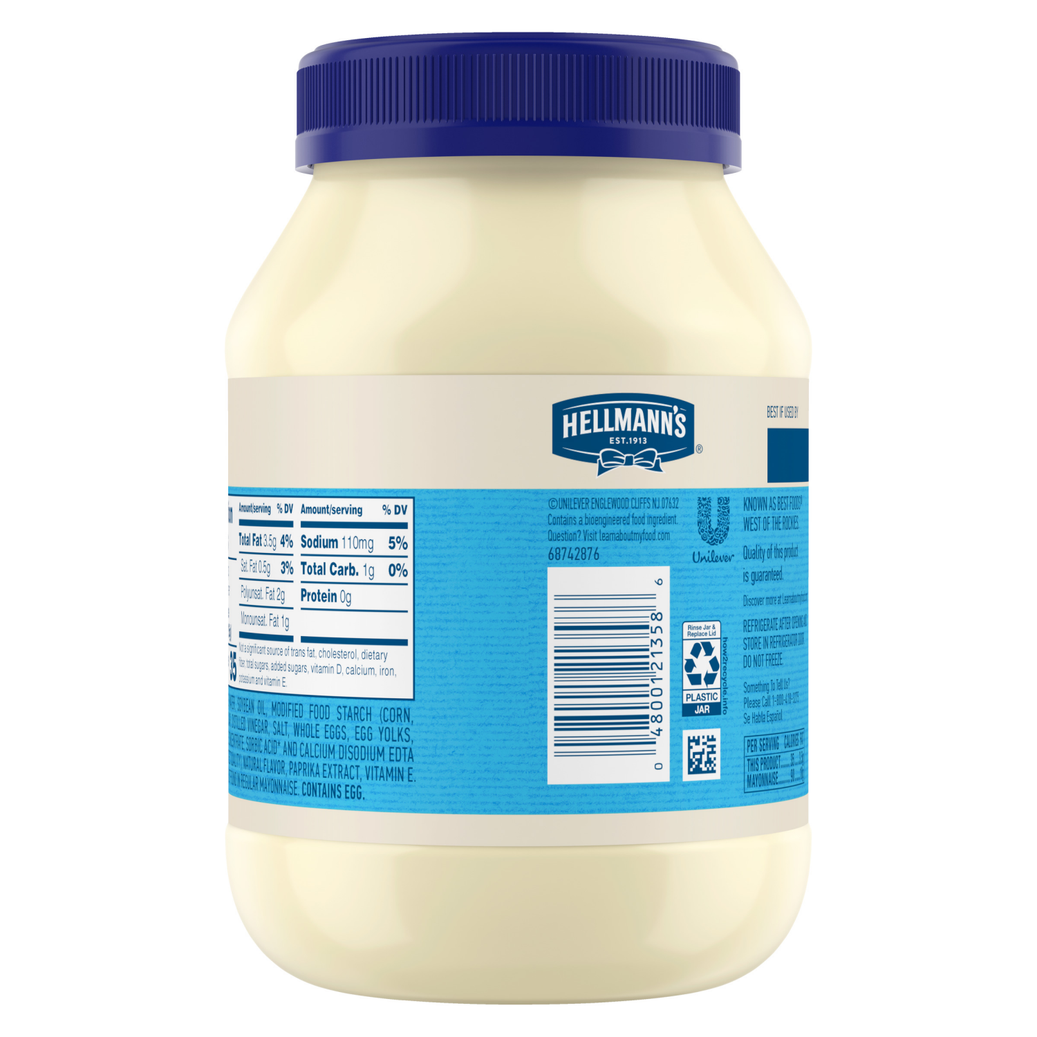 slide 6 of 7, Hellmann's Light Mayonnaise Light Mayo 30 oz, 30 fl oz