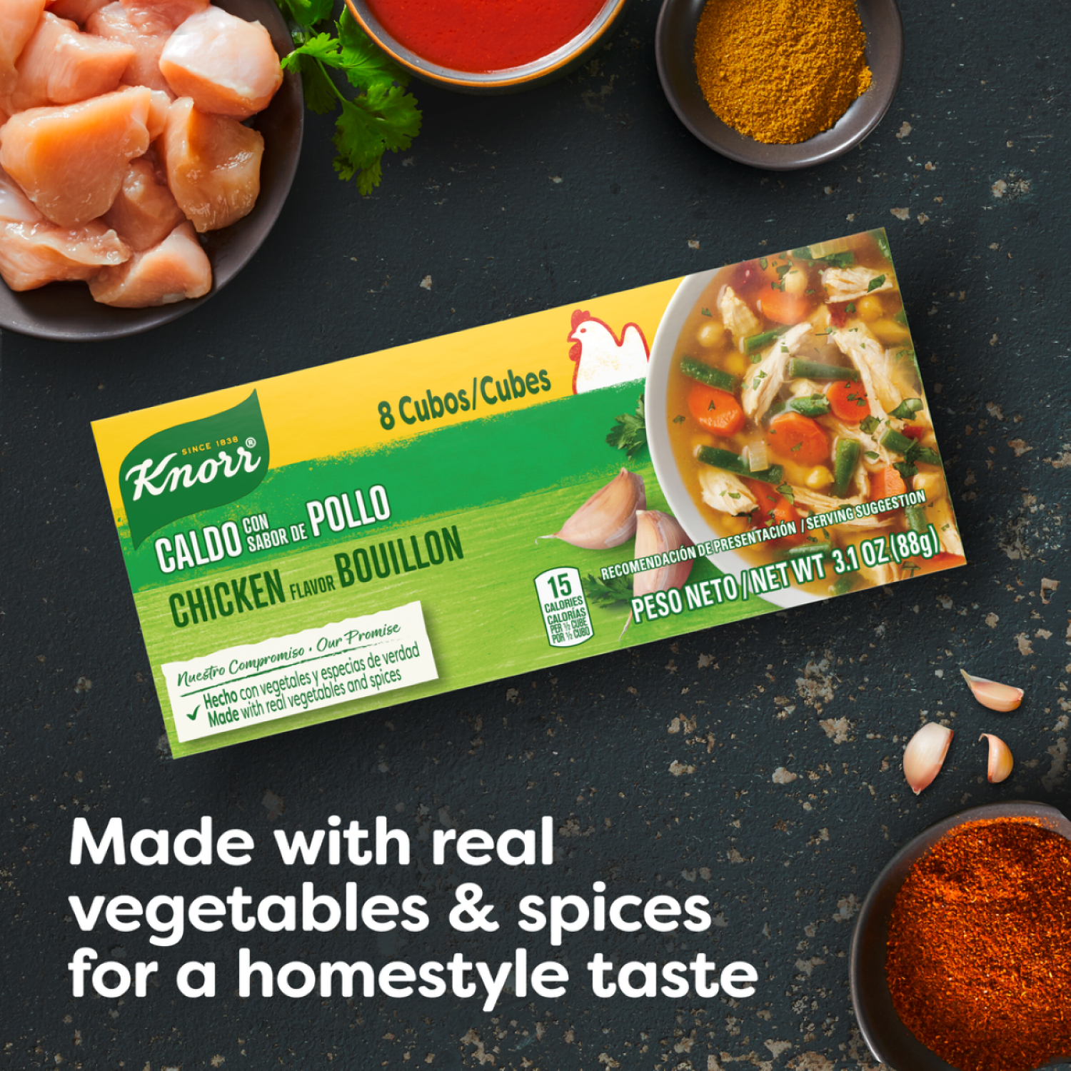 slide 5 of 7, Knorr cube bouillon chicken, 3.1 oz