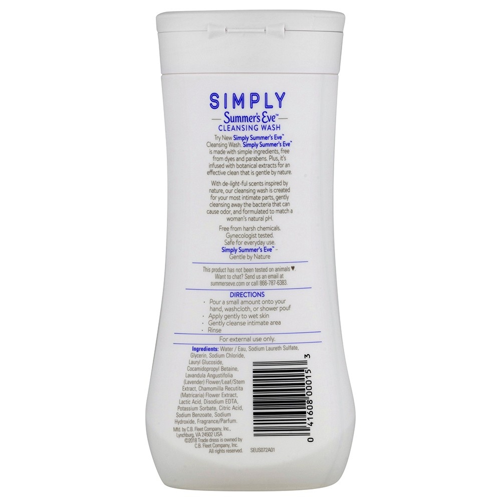 slide 2 of 2, Summer's Eve Simply Lavender and Chamomille Cleansing Wash, 12 fl oz