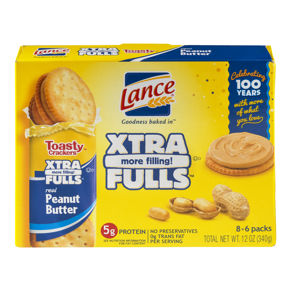 slide 1 of 1, Lance Crackers Toasty Xtra Fulls Peanut Butter, 8 ct; 12 oz