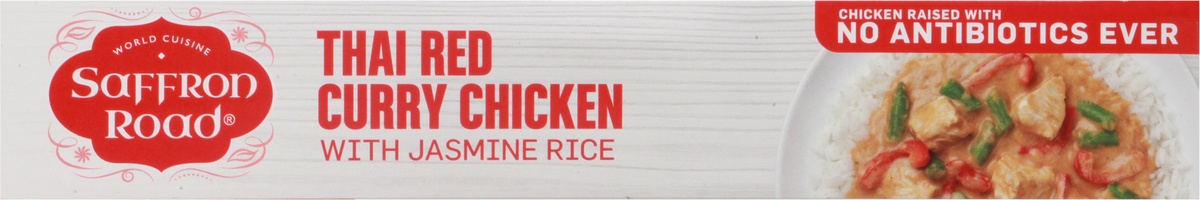 slide 5 of 9, Saffron Road Thai Red Curry Chicken With Jasmine Rice Frozen Entree, 10 oz