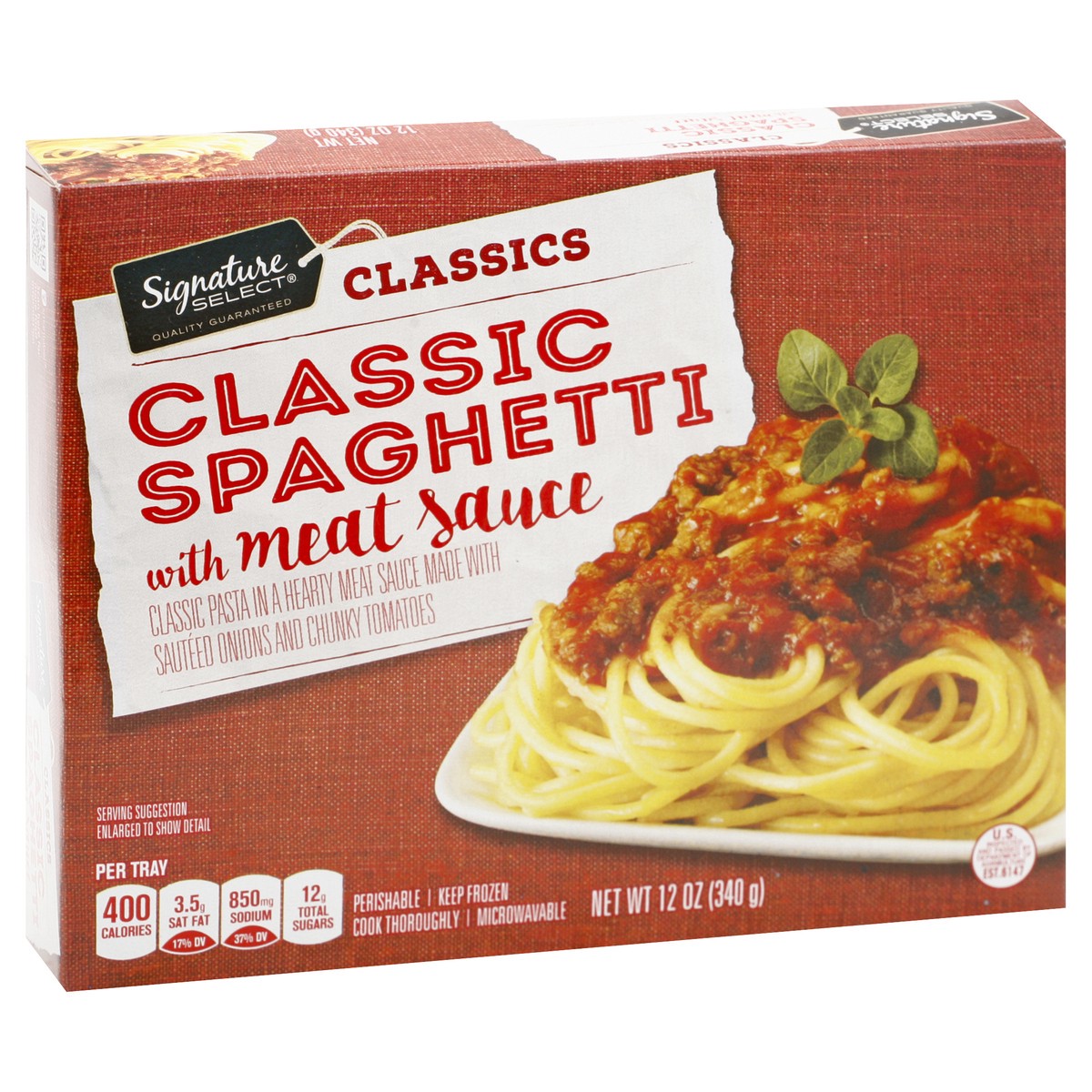 slide 2 of 9, Signature Select Classics Classic Spaghetti with Meat Sauce 12 oz, 