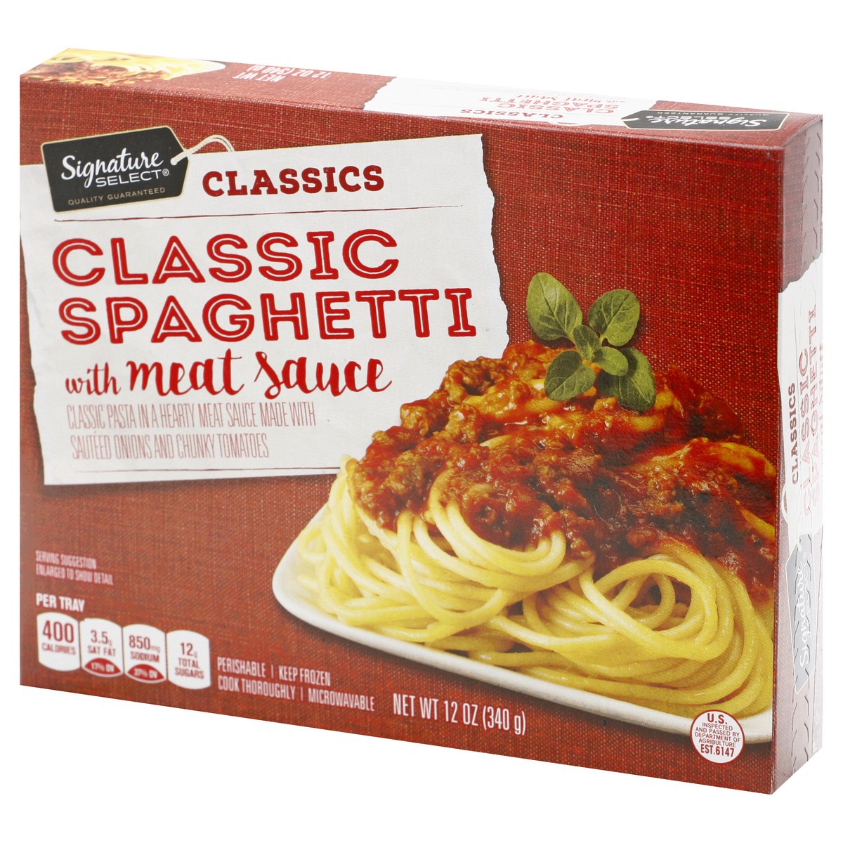 slide 3 of 9, Signature Select Classics Classic Spaghetti with Meat Sauce 12 oz, 