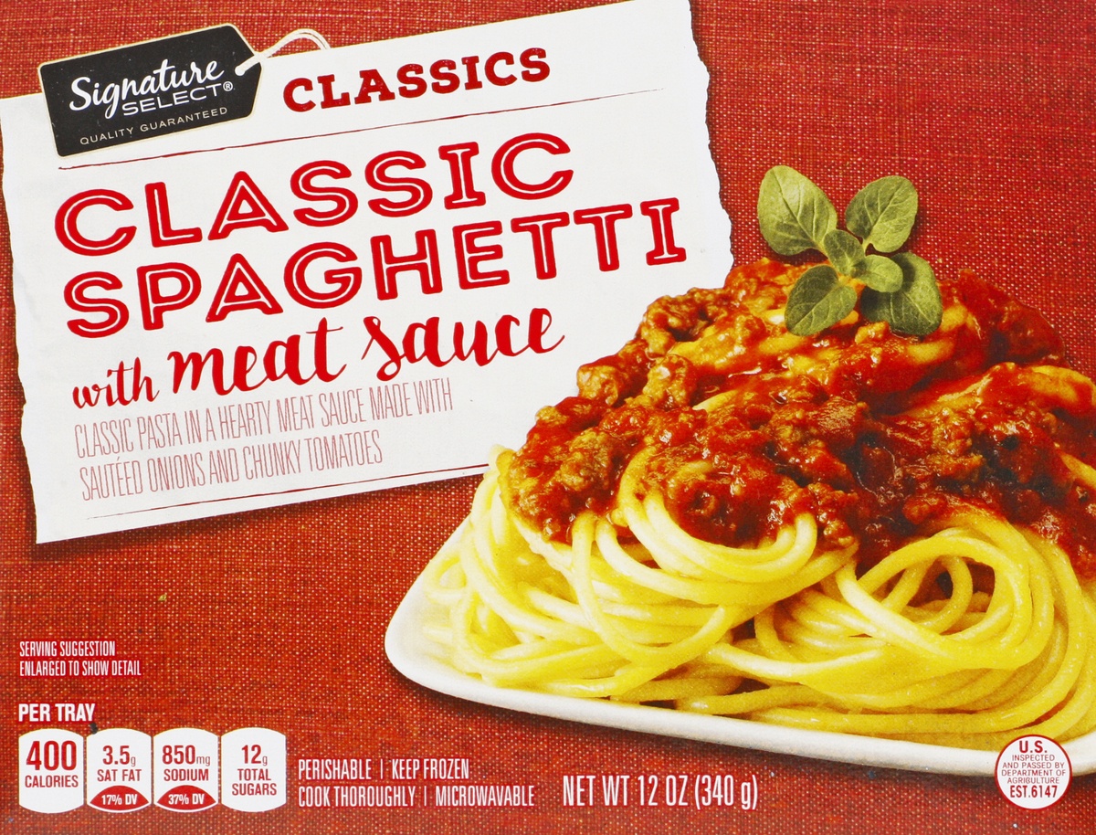 slide 6 of 9, Signature Select Classics Classic Spaghetti with Meat Sauce 12 oz, 