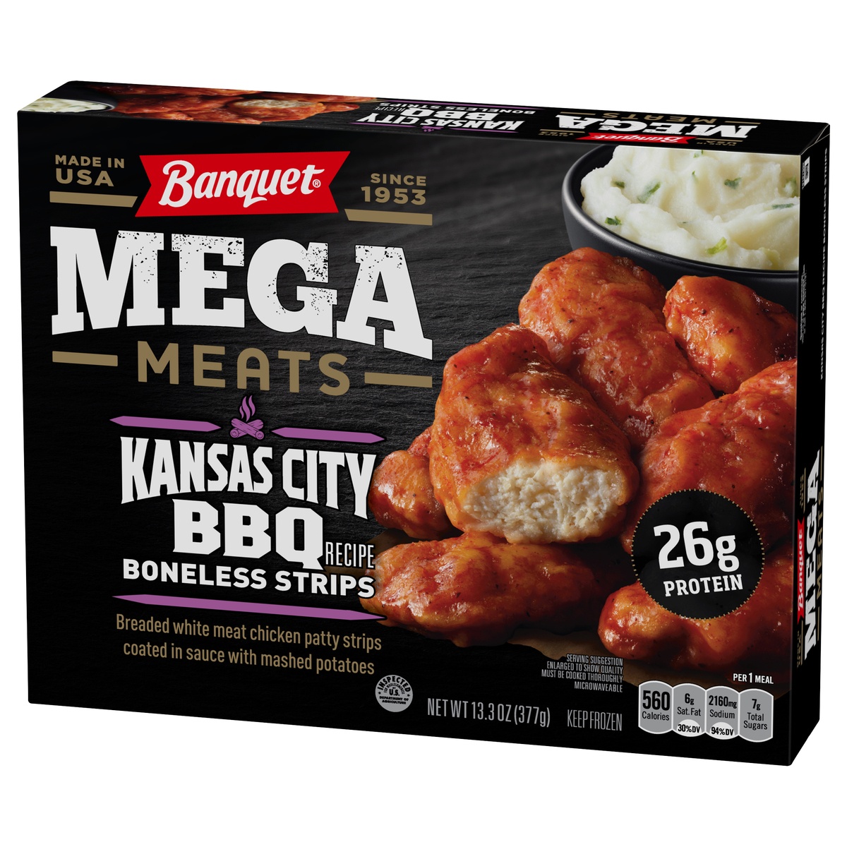 slide 5 of 9, Banquet Mega Meats Kansas City BBQ Recipe Boneless Strips 13.3 oz, 13.3 oz