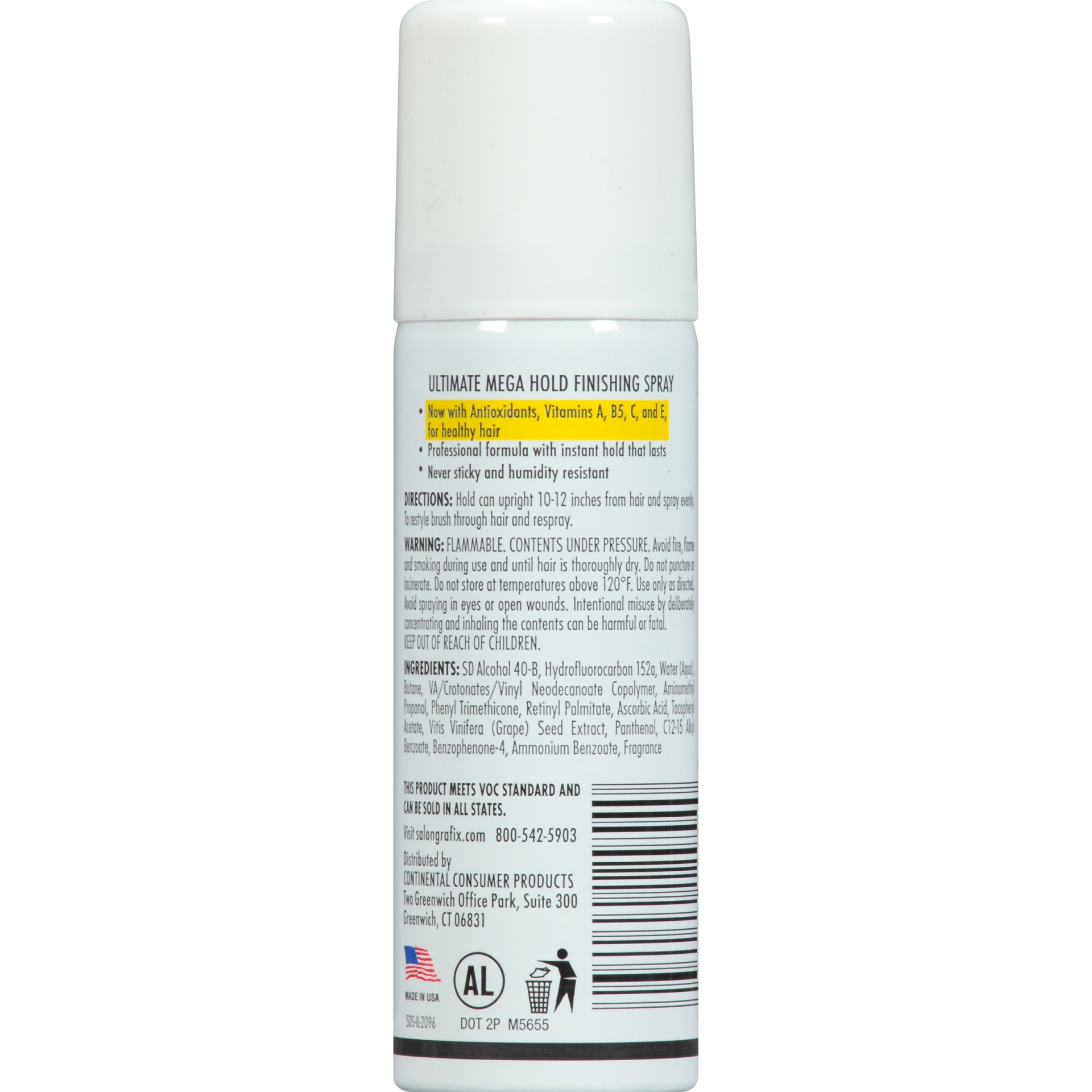 slide 4 of 5, Salon Grafix Professional Mega Hold Freezing Hair Spray, 1.5 oz