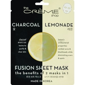 slide 1 of 1, The Crème Shop Fusion Sheet Mask, Charcoal Lemonade, 1 ct