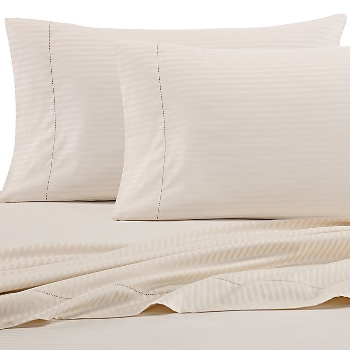 slide 1 of 6, Wamsutta 525-Thread-Count PimaCott Wrinkle Resistant Stripe Twin XL Flat Sheet - Ivory, 1 ct