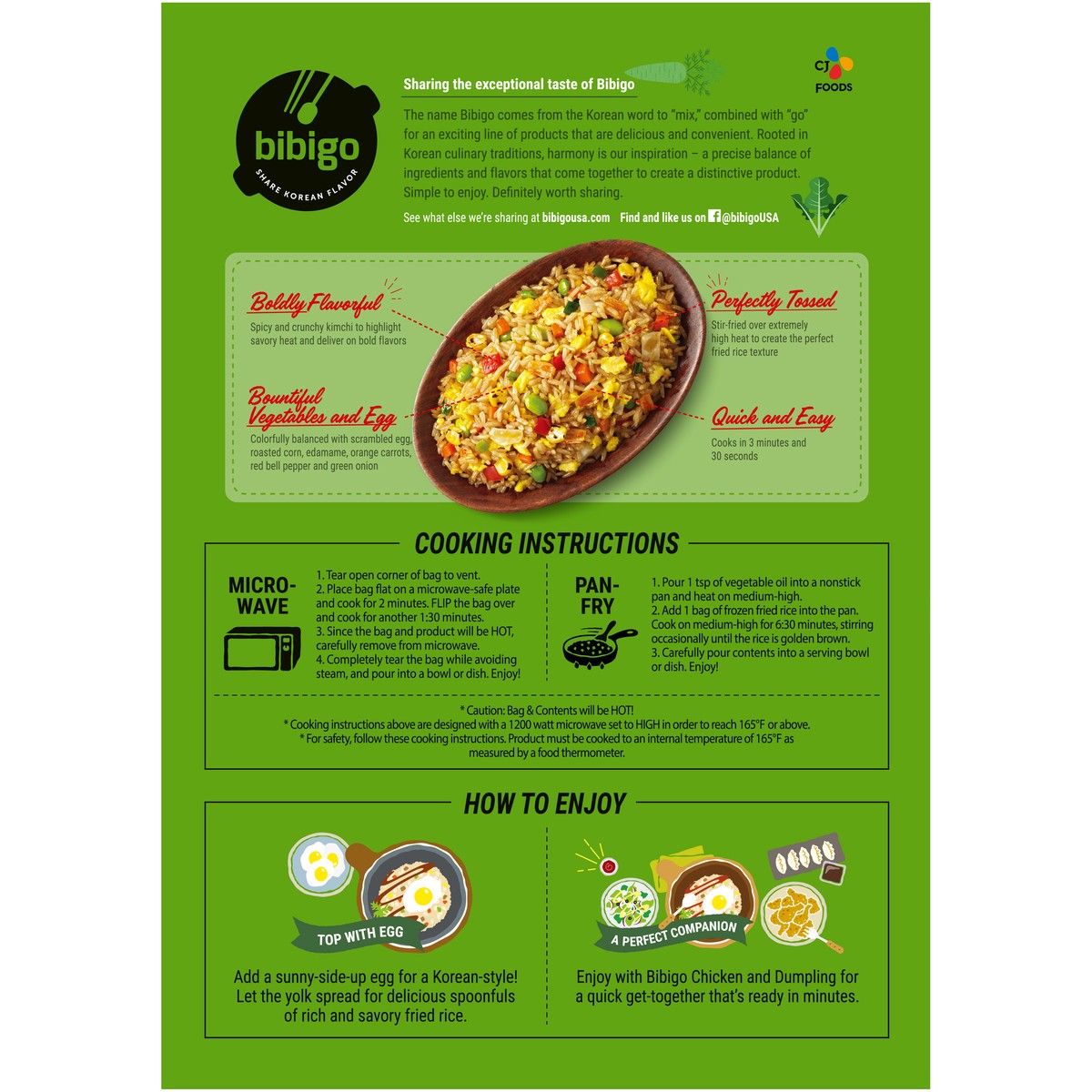 slide 4 of 9, Bibigo Korean Fried Rice Vegetables With Kimchi, 22 oz