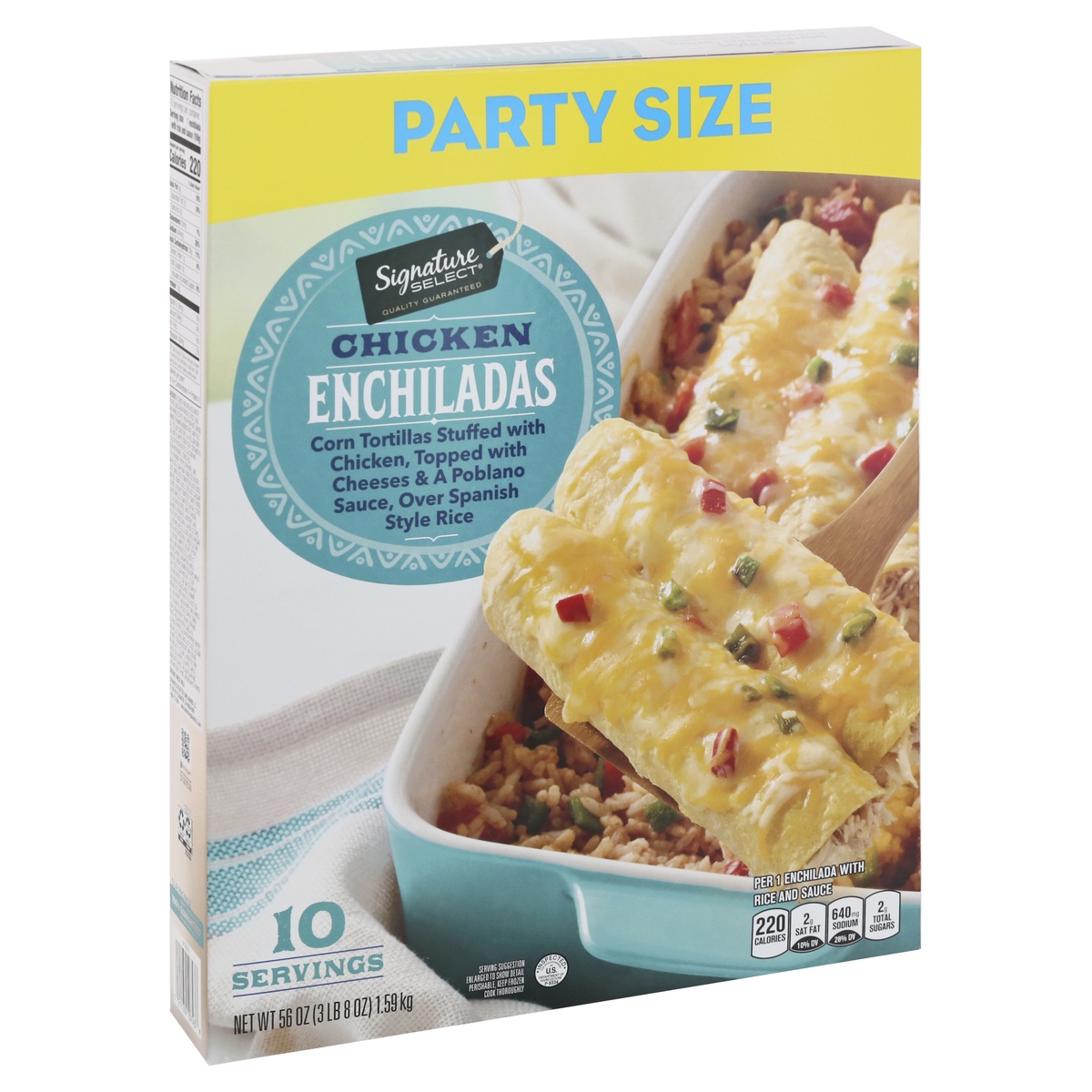 slide 2 of 9, Signature Select Party Size Chicken Enchiladas 56 oz, 