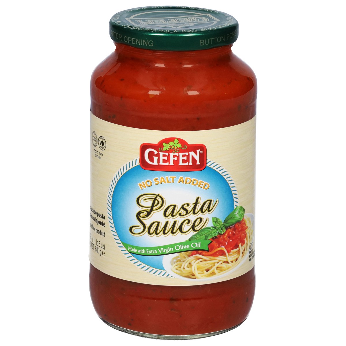 slide 1 of 9, Gefen Salt Free Pasta Sauce, 26 oz