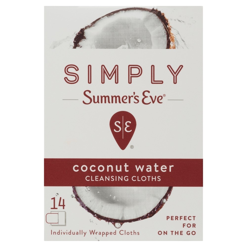 slide 3 of 3, Prestige Brands, Inc. Simply Summer's Eve Cleansing Cloths Coconut Water, 14 ct