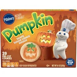 Pillsbury Ready-to-Bake Pumpkin Shape Sugar Cookie Dough - 9.1oz/20ct - Halloween