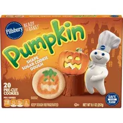 Pillsbury Ready-to-Bake Pumpkin Shape Sugar Cookie Dough - 9.1oz/20ct - Halloween