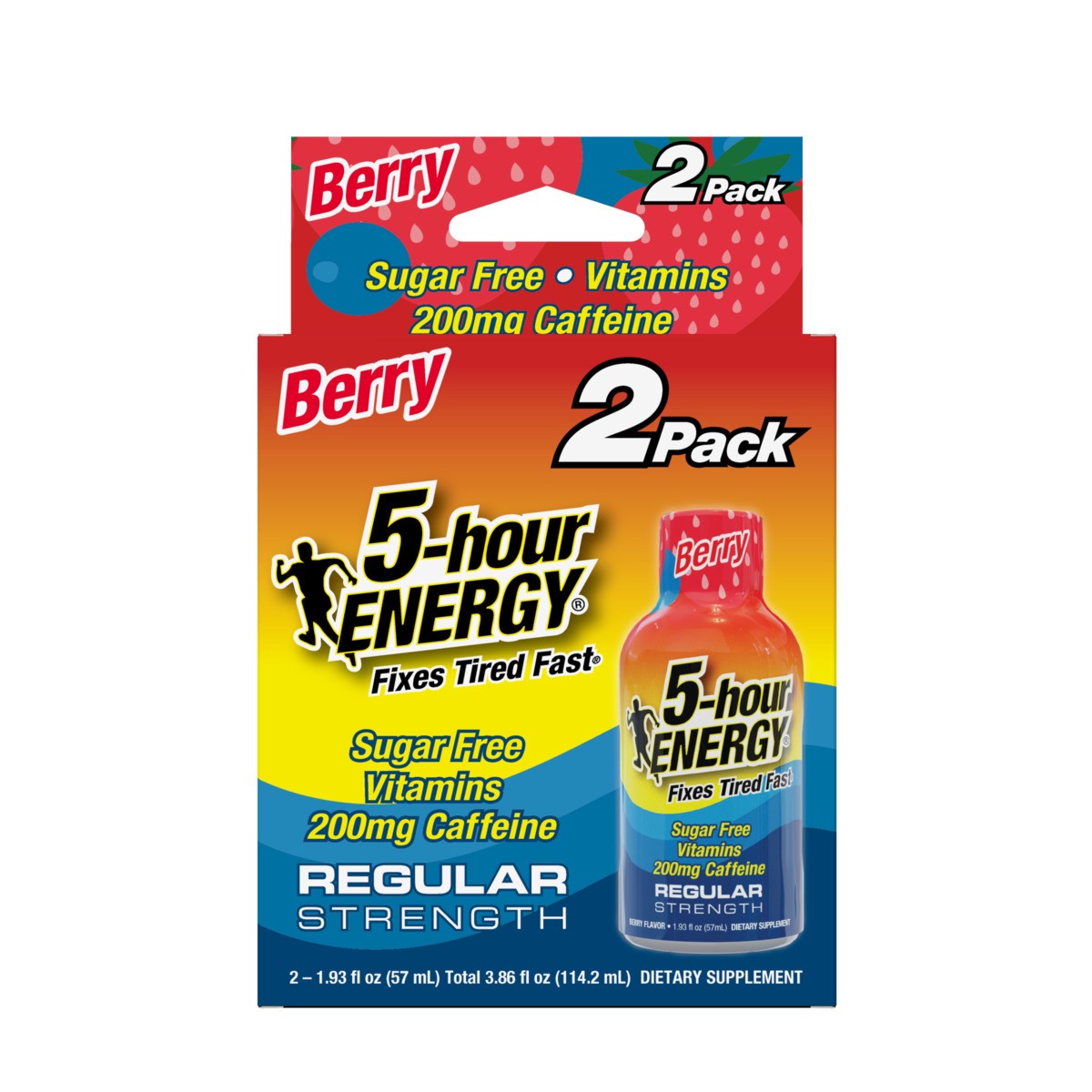 slide 1 of 9, 5-hour ENERGY, Regular Strength, Berry, 2 Pack, 1.93 oz., 3.86 fl oz