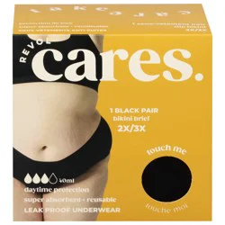 Revol Cares Black Bikini Brief 2X/3 1 ea