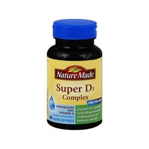 slide 1 of 1, Nature Made Super D3 Complex Magnesium Zinc Vitamin A Liquid Softgels, 90 ct